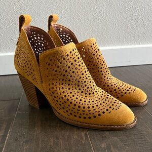Jeffrey Campbell Rosalee Bootie.  Size 8.5.  Mustard Suede.  Brand new.